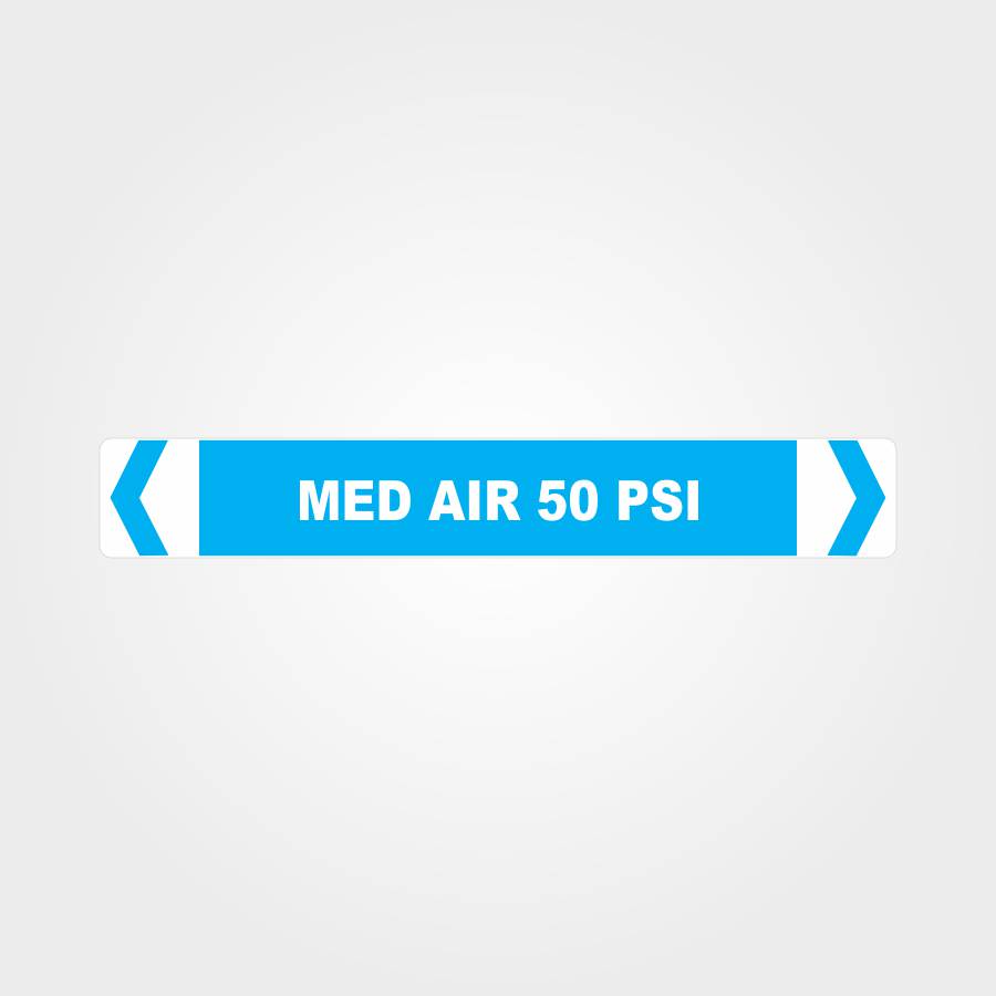 Custom Signs For Business,Med Air 50 Psi Pipe Marker