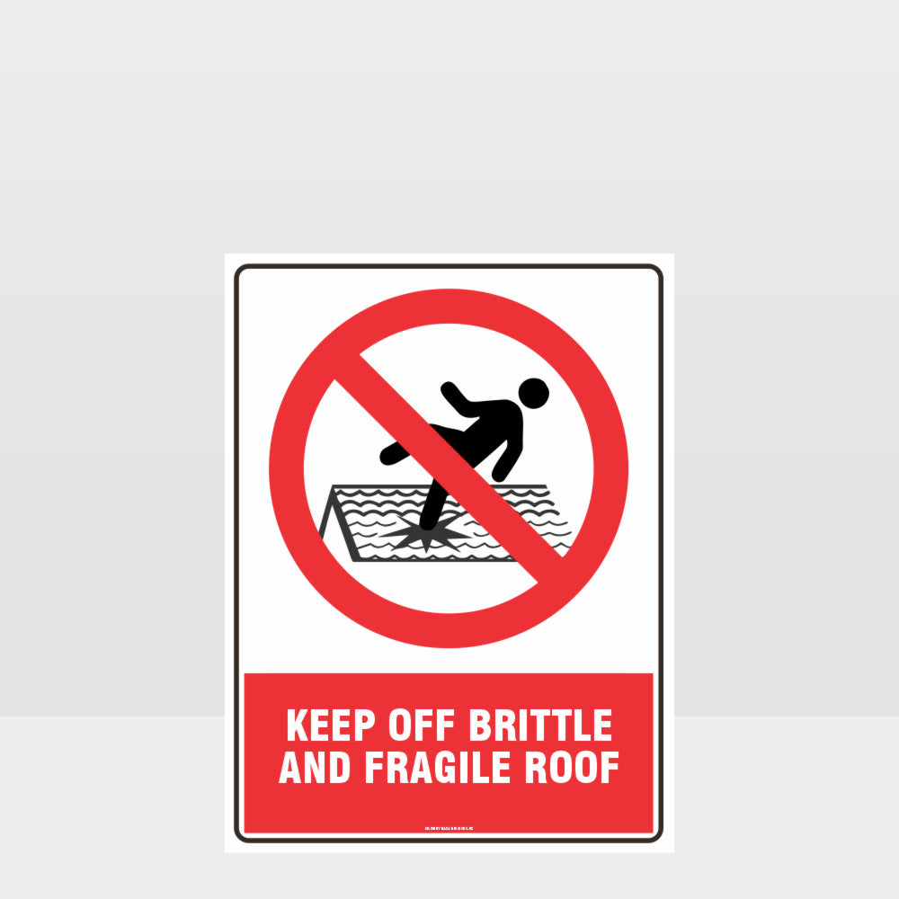 Custom Signs Outdoor Metal,Prohibition Keep Off Brittle And Fragile Roof Sign
