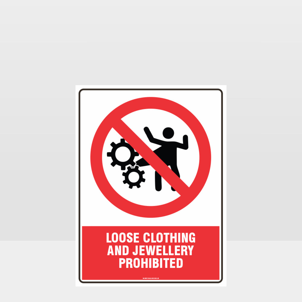 Customized Hazard Signs,Prohibition Loose Clothing Prohibited Sign