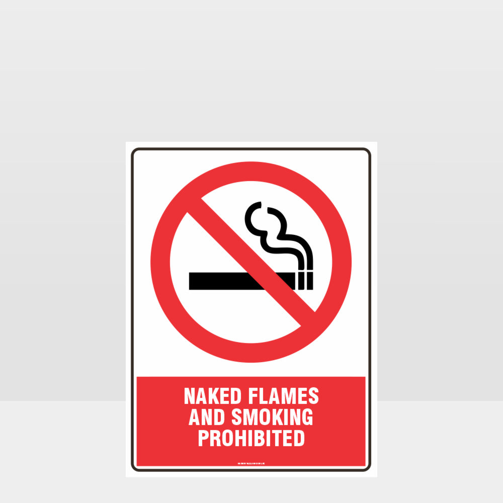 Customized Hazard Signs,Prohibition Naked Flames And Smoking Prohibited Sign