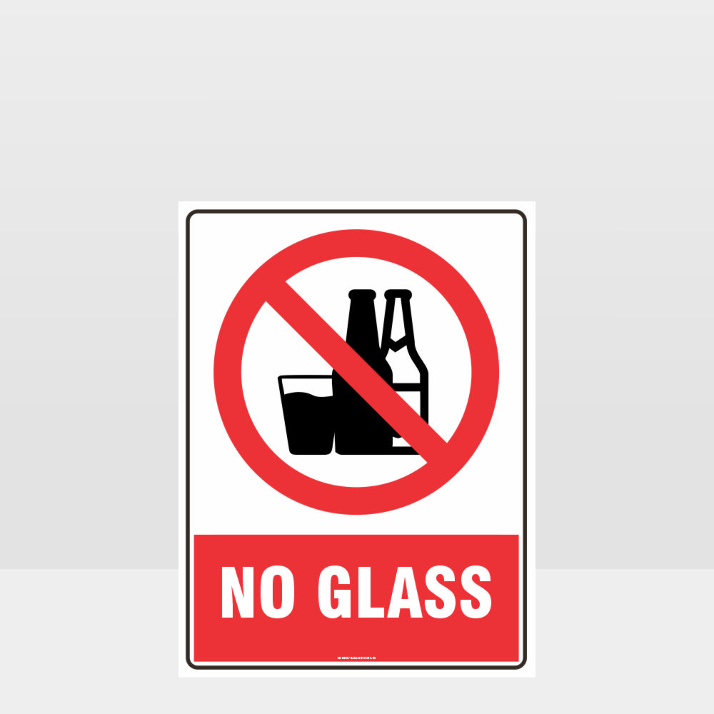 Customized Safety Signs,Prohibition No Glass Sign