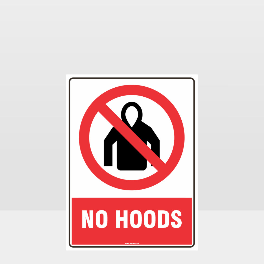 Custom Yard Signs,Prohibition No Hoods Sign