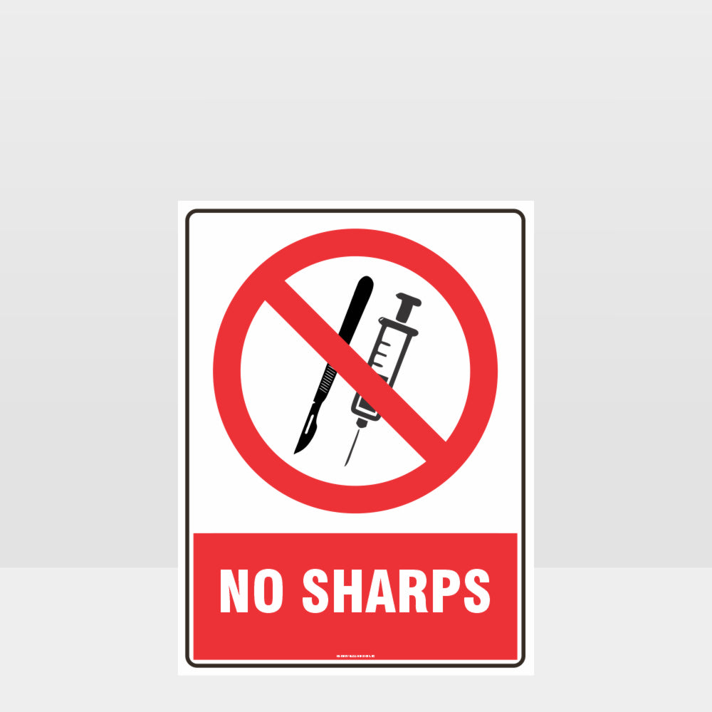 Custom Sign,Prohibition No Sharps Sign