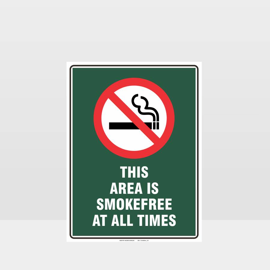 Custom Metal Sign,Prohibition This Area Is Smoke Free At All Times Sign
