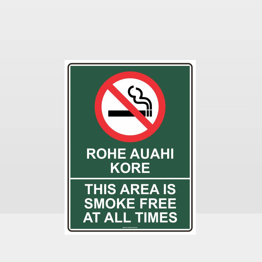 Custom Design Sign,Te Reo Smoke Free Area Sign