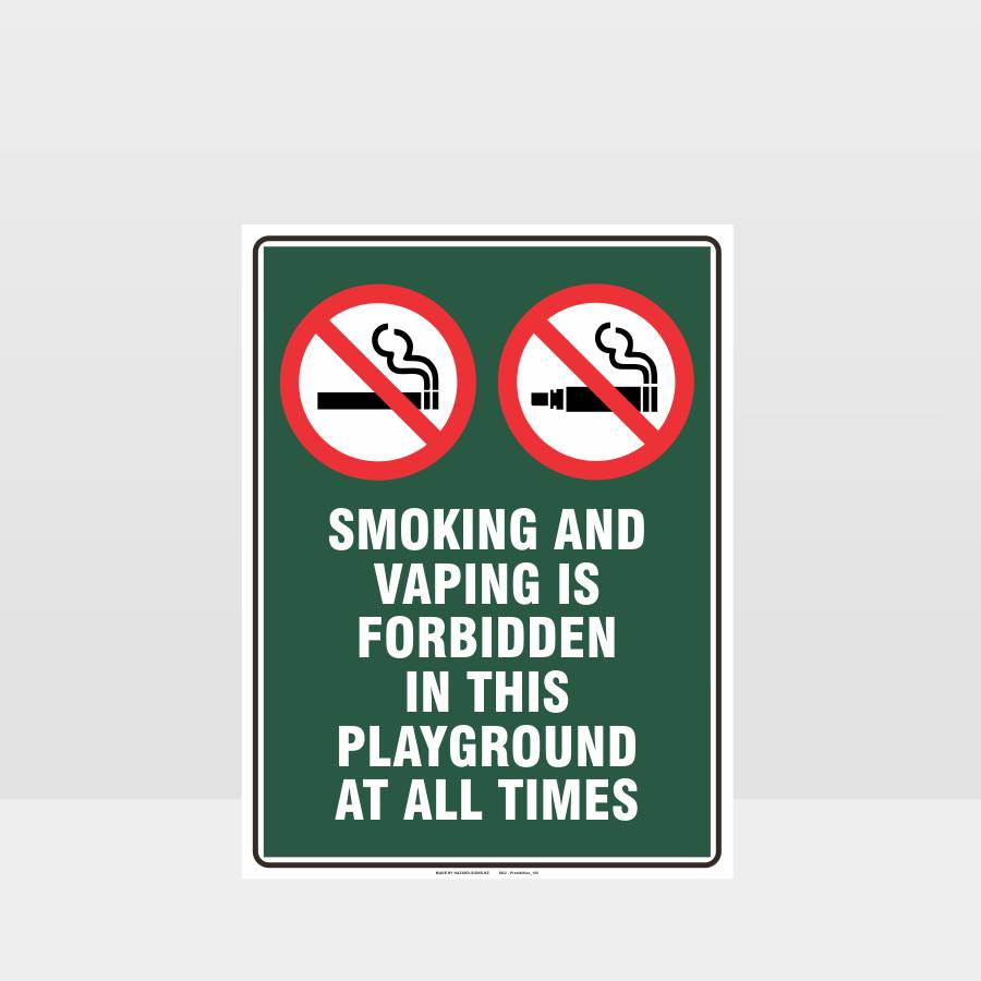 Customized Hazard Signs,Prohibition Smoking And Vaping Forbidden In This Playground Sign