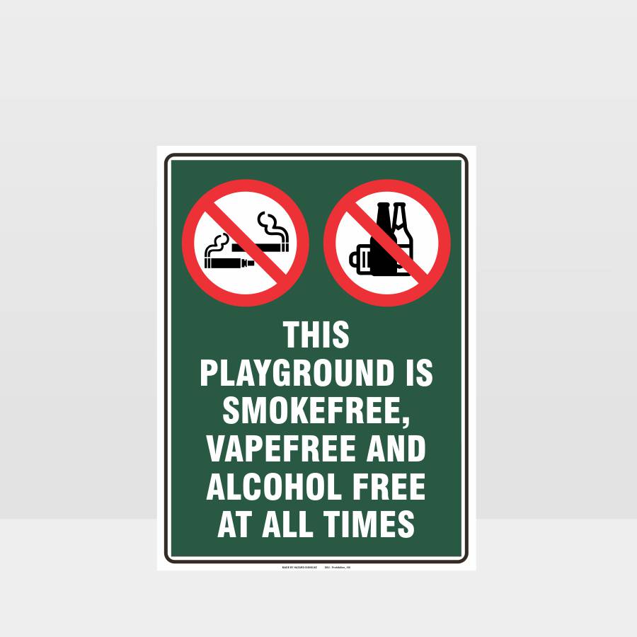 Custom Gate Signs,Prohibition This Playground Is Smoke Vape And Alcohol Free Sign