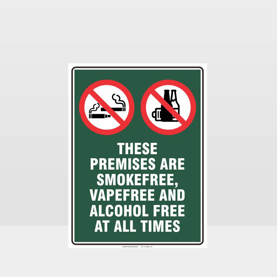 Custom Signs Personalized,Prohibition These Premises Smoke Vape Alcohol Free Sign