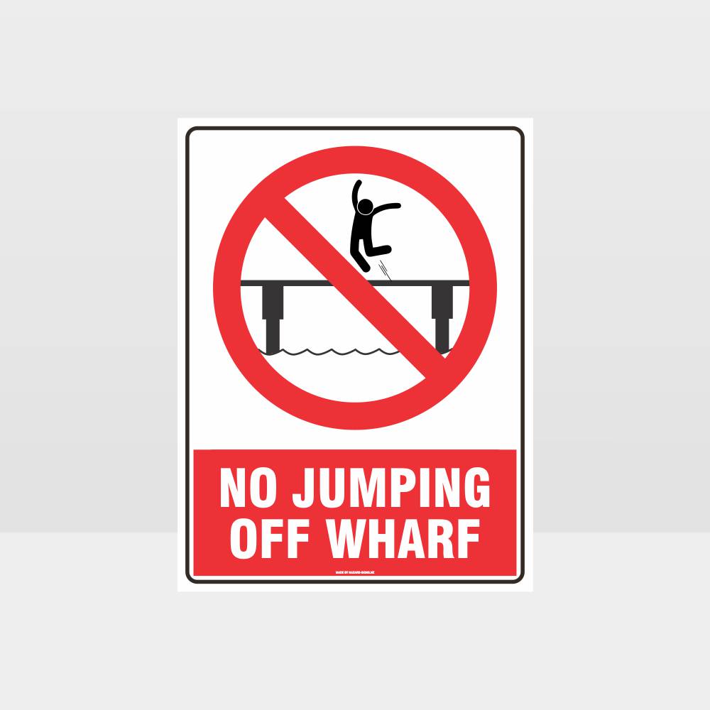 Custom Signs Outdoor Metal,No Jumping Off Wharf Sign