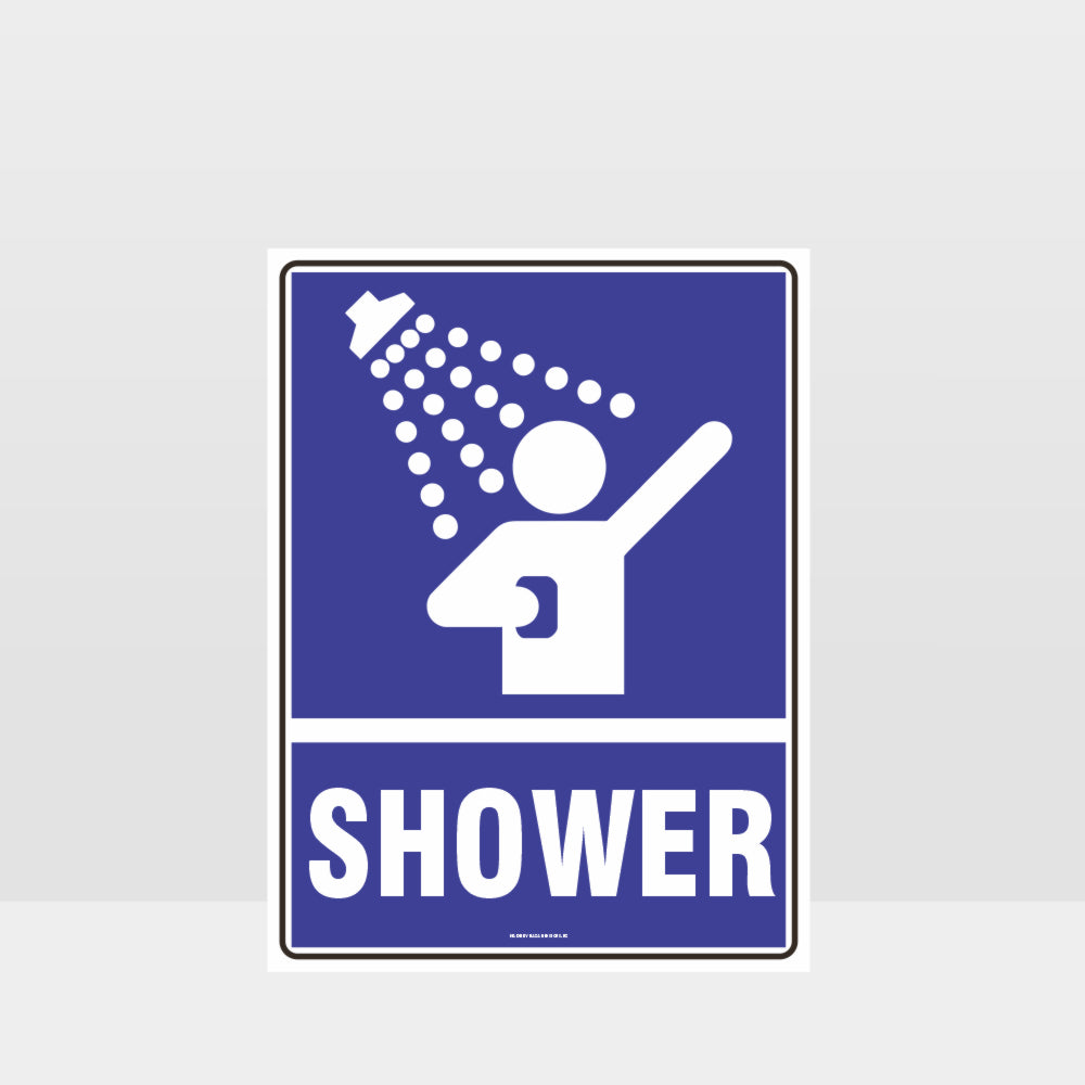 Customized Safety Signs,Shower Sign Blue