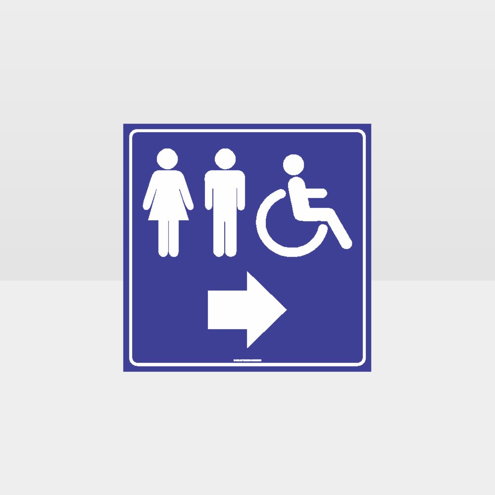 Custom Gate Signs,Male Female Accessible Toilets Left Arrow Sign