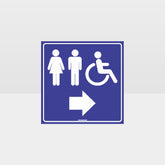 Customized Hazard Signs,Male Female Accessible Toilets Right Arrow Sign