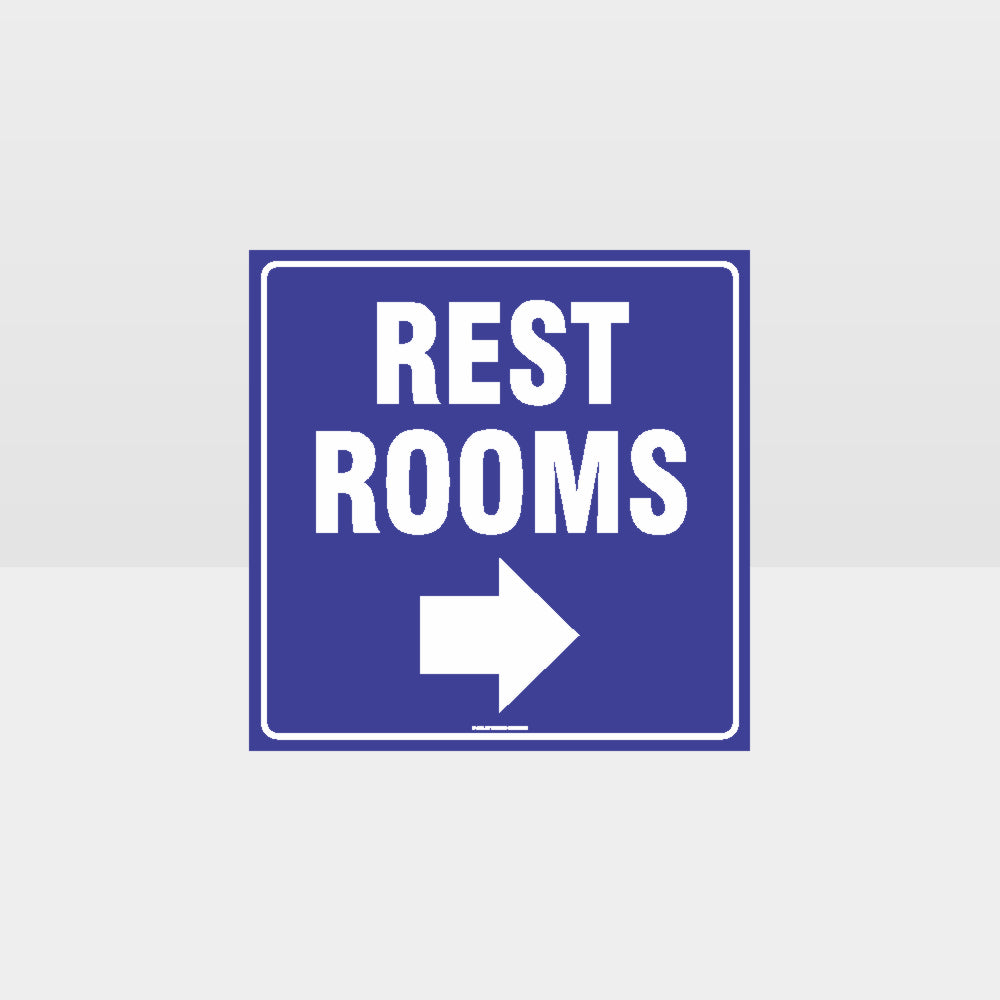 Customized Safety Signs,Rest Rooms Right Arrow Sign
