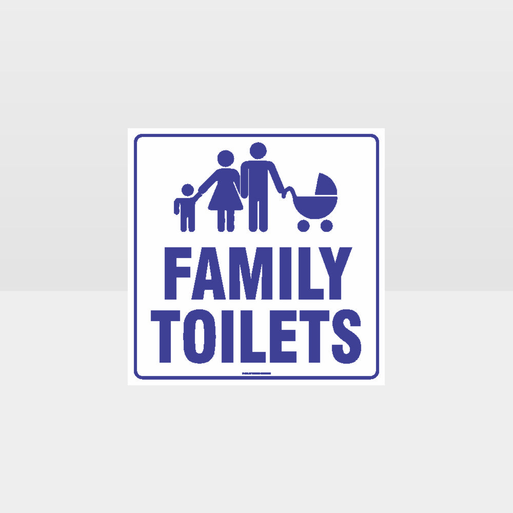 Customized Hazard Signs,Family Toilets White Background Sign