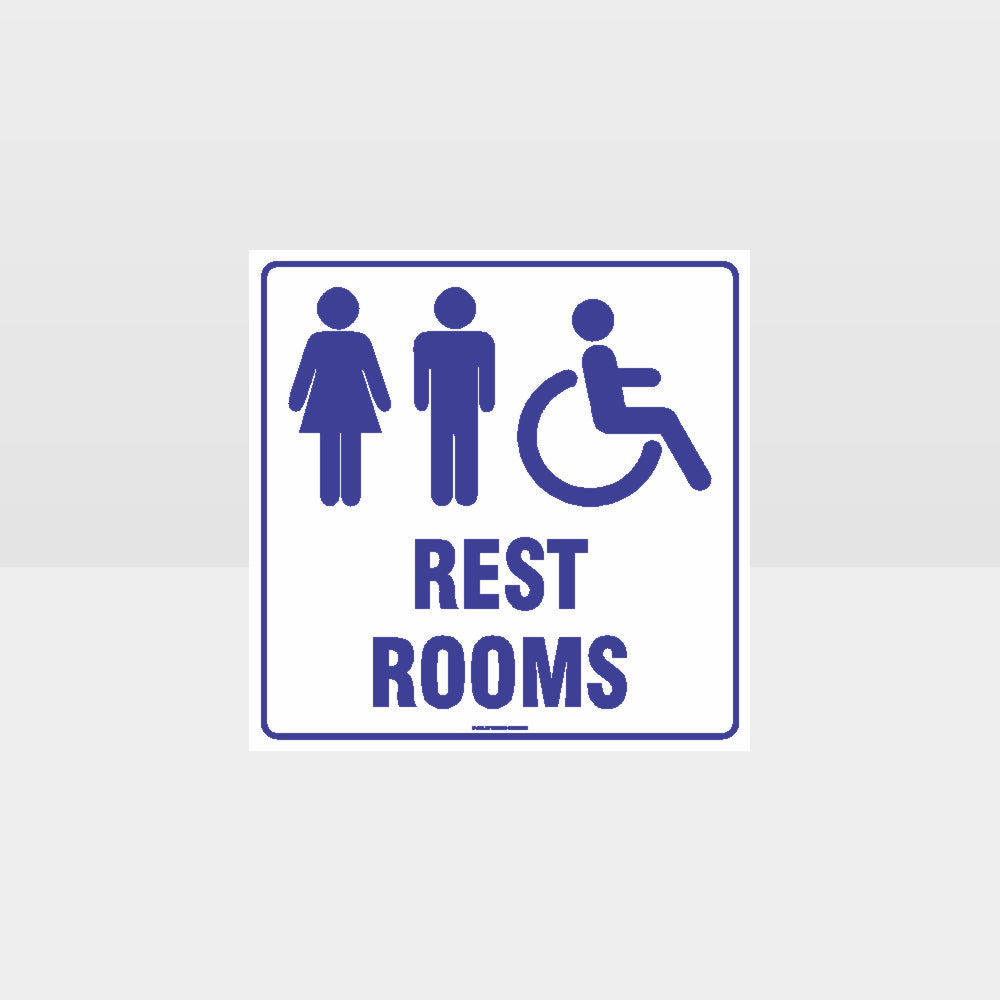 Custom Signs Personalized,Rest Rooms White Background Sign
