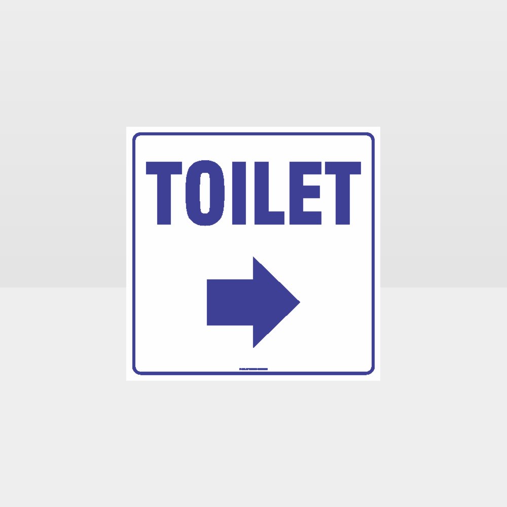 Customized Hazard Signs,Toilet Right Arrow White Background Sign