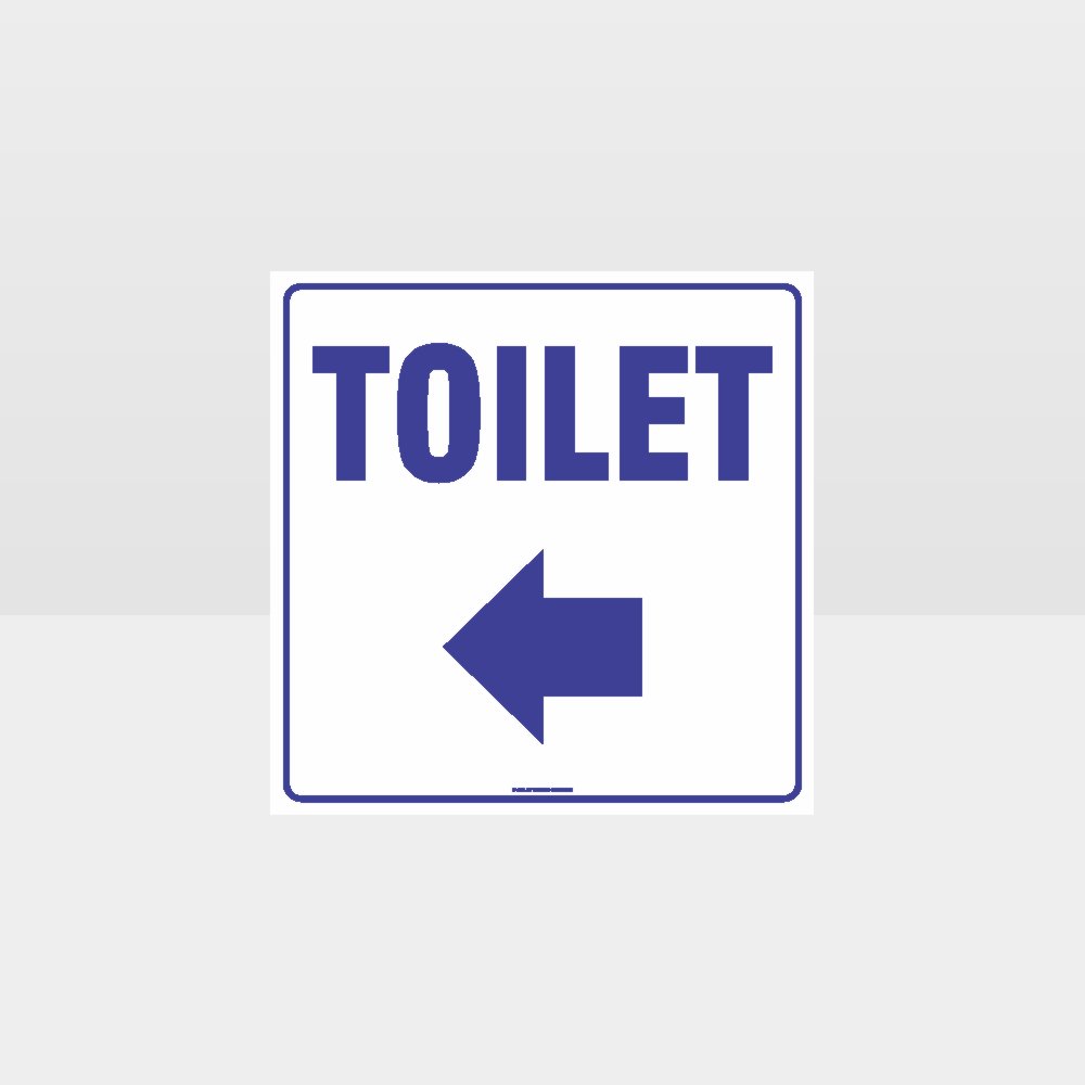 Custom Gate Signs,Toilet Left Arrow White Background Sign