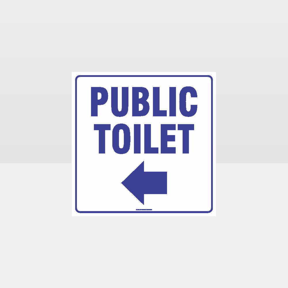 Custom Signs Personalized,Public Toilet Left Arrow White Background Sign