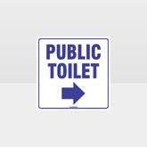 Custom Sign,Public Toilet Right Arrow White Background Sign