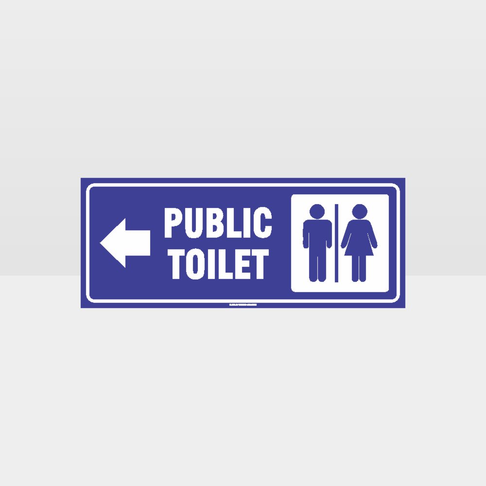 Customized Safety Signs,Public Toilet Left Arrow Sign