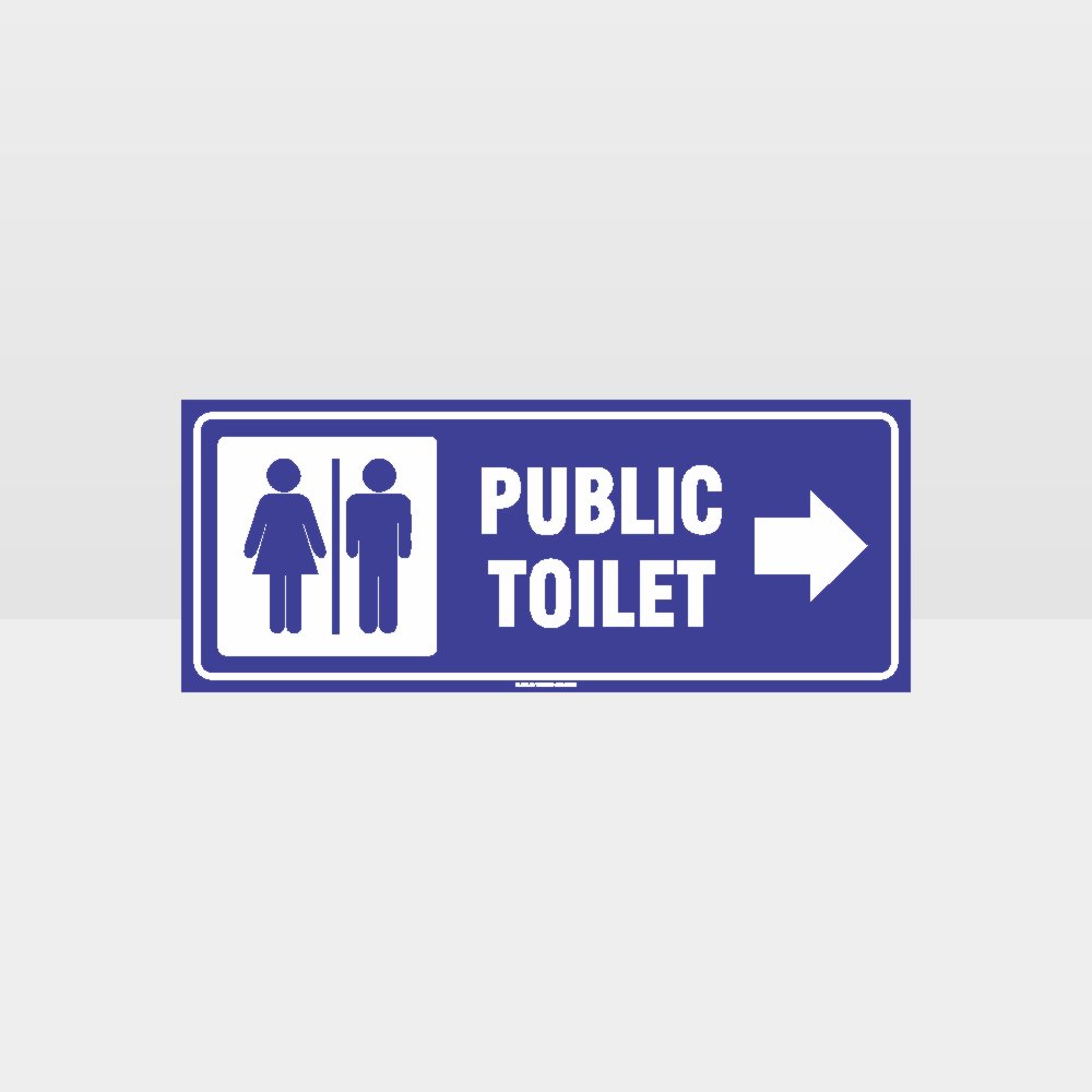 Custom Gate Signs,Public Toilet Right Arrow Sign