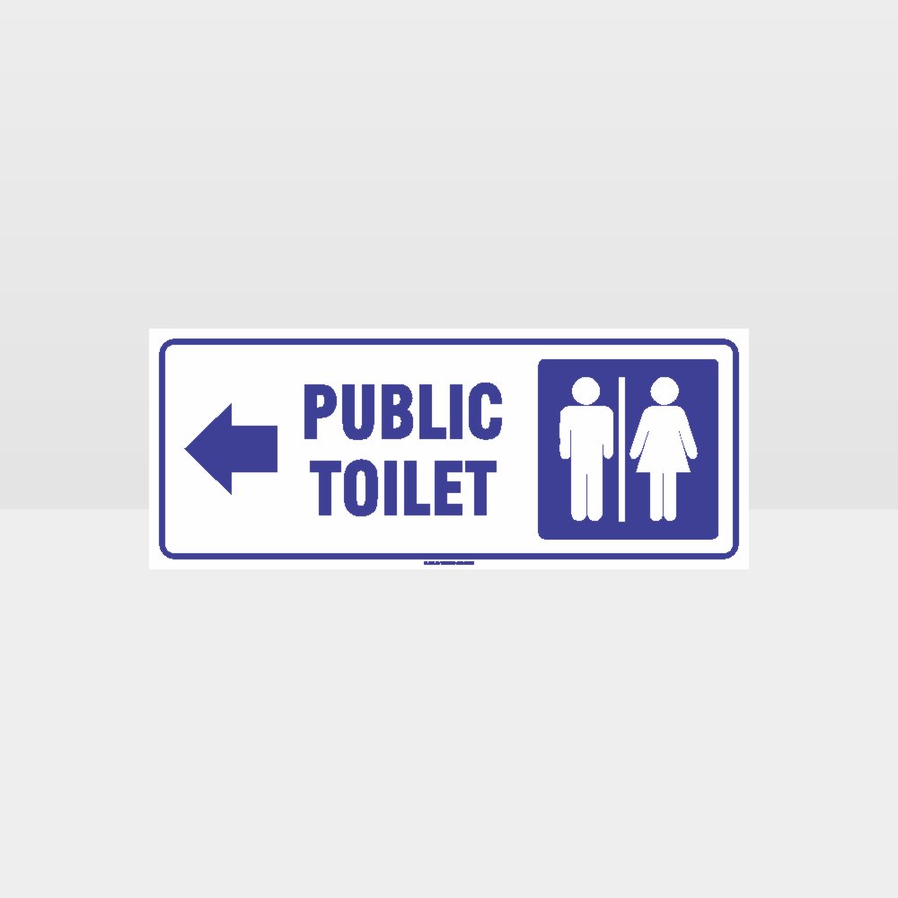 Custom Yard Signs,Public Toilet Left Arrow White Background Sign