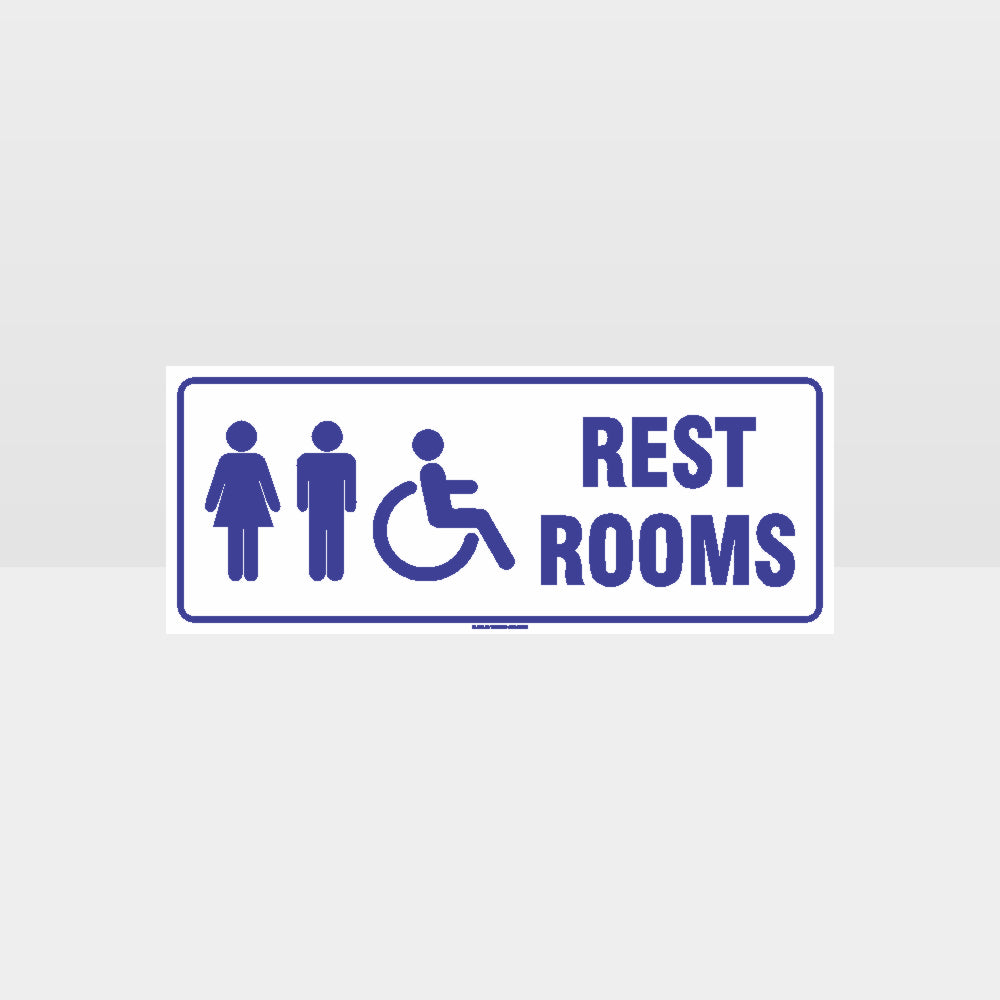 Customized Safety Signs,Rest Rooms Accessible White Background Sign