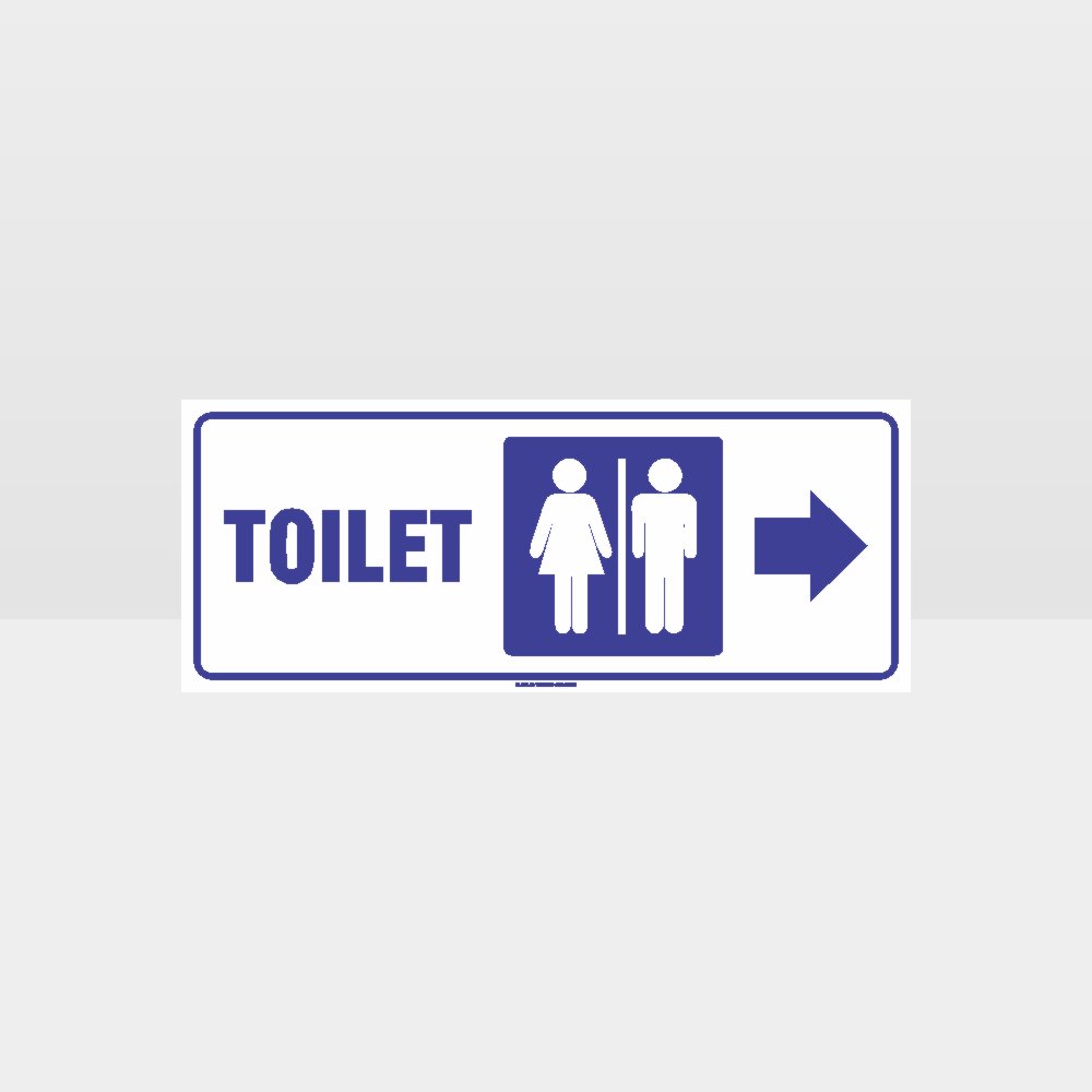 Custom Signs For Business,Toilet Right Arrow White Background Sign