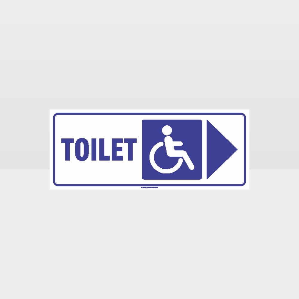 Custom Metal Sign,Accessible Toilet Right Arrow White Background Sign