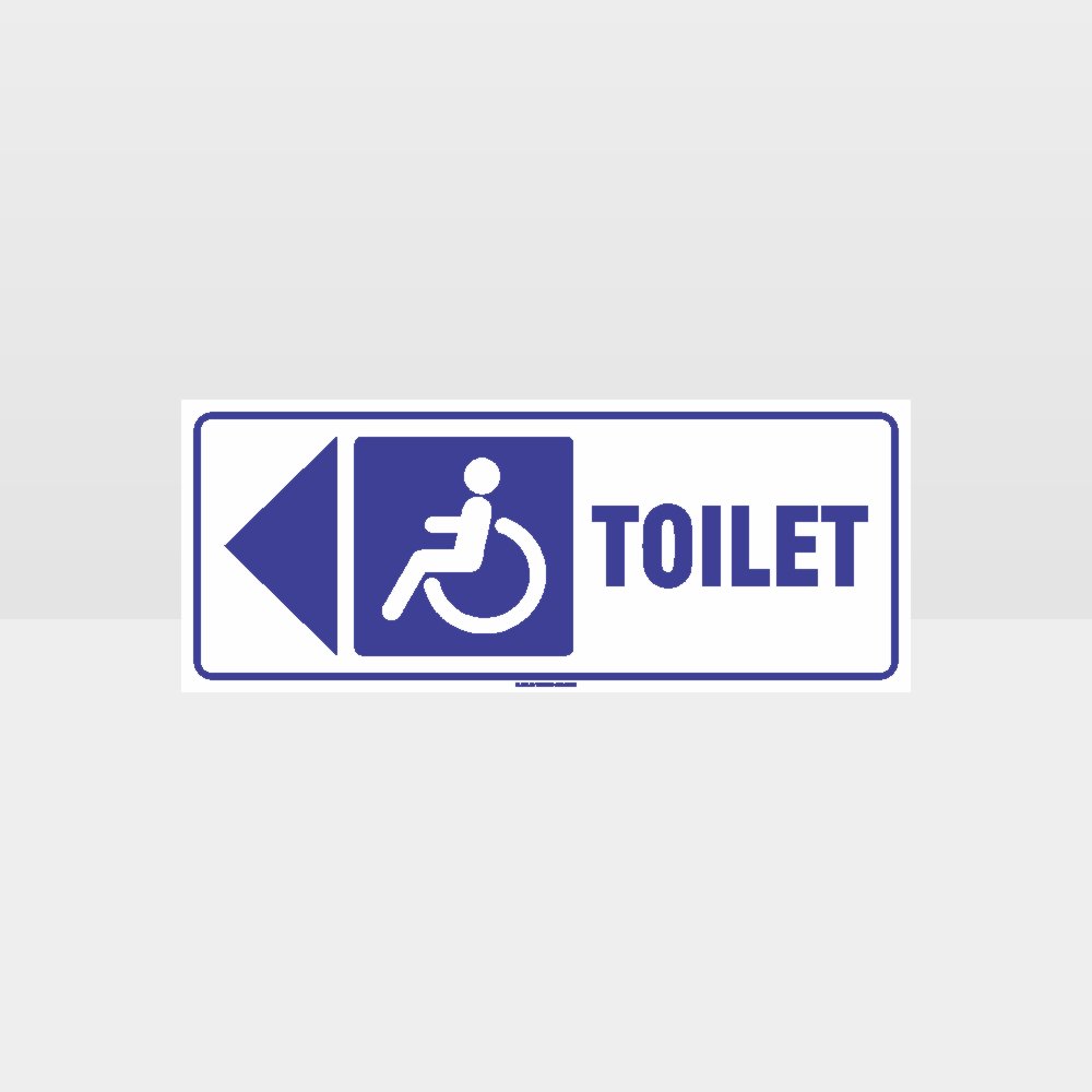 Custom Signs For Business,Accessible Toilet Left Arrow White Background Sign