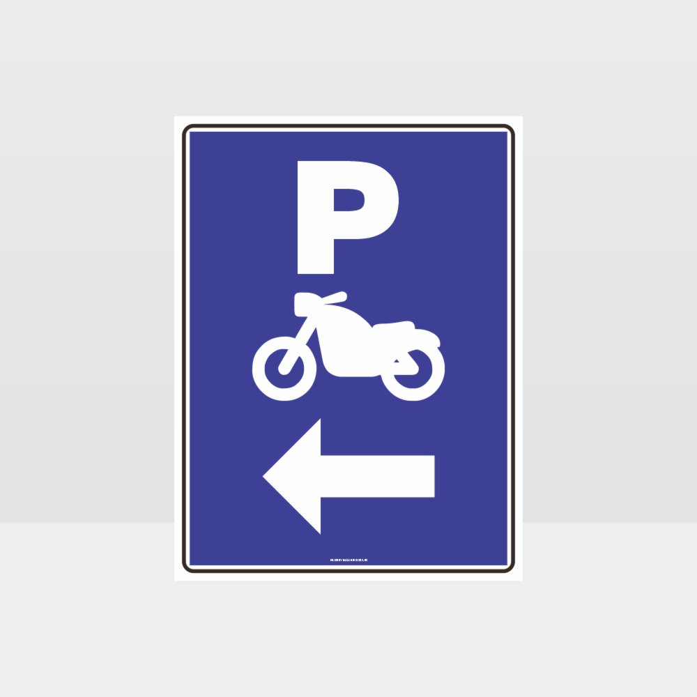 Custom Design Sign,Motorcycle Parking Left Arrow Sign