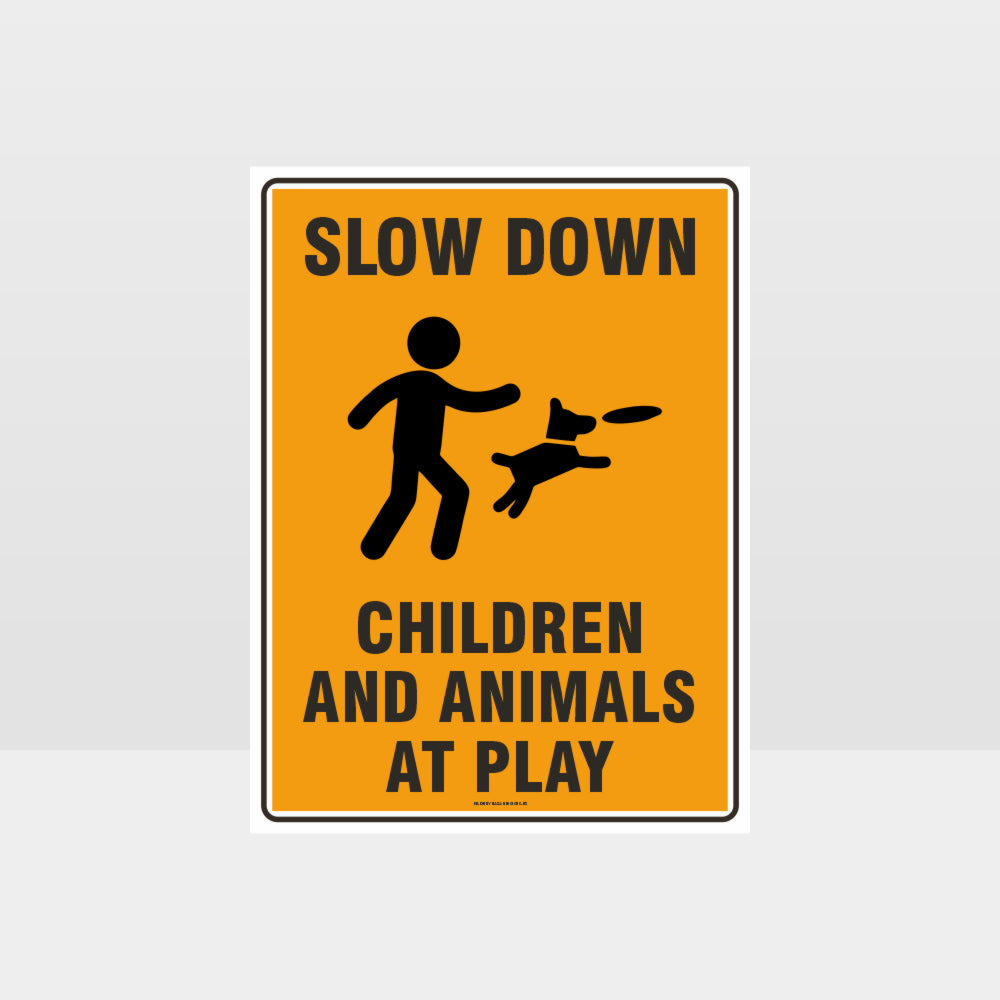 Custom Signs Outdoor Metal,Slow Down Children And Animals At Play Sign