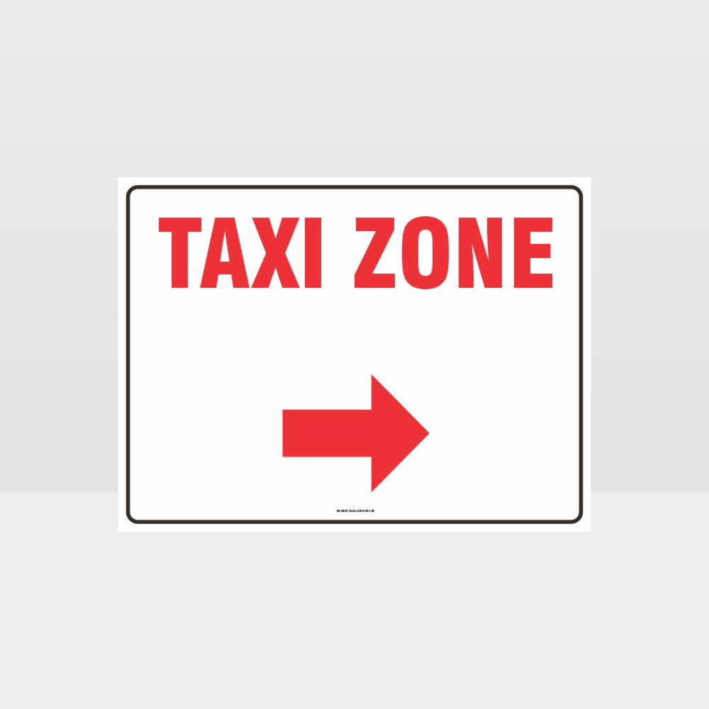 Custom Sign,Taxi Zone Right Arrow L Sign