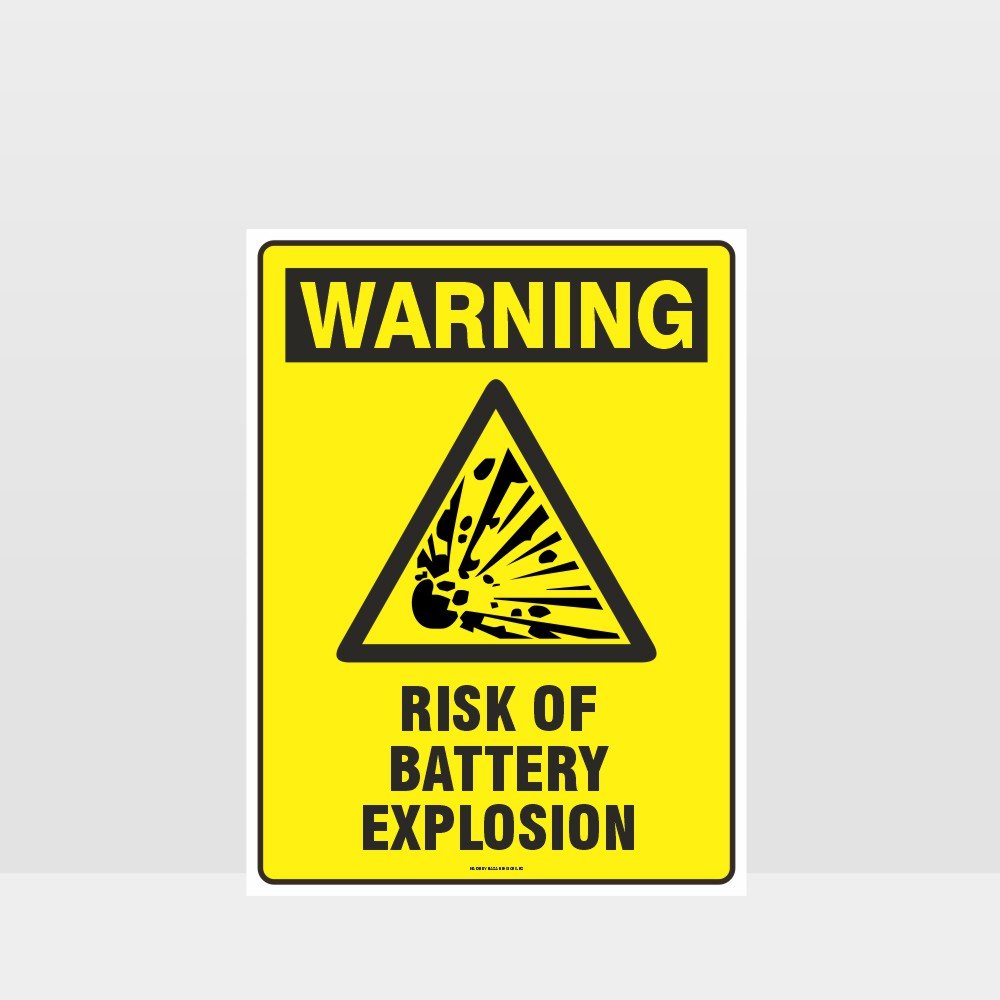 Custom Gate Signs,Warning Risk Of Battery Explosion Sign