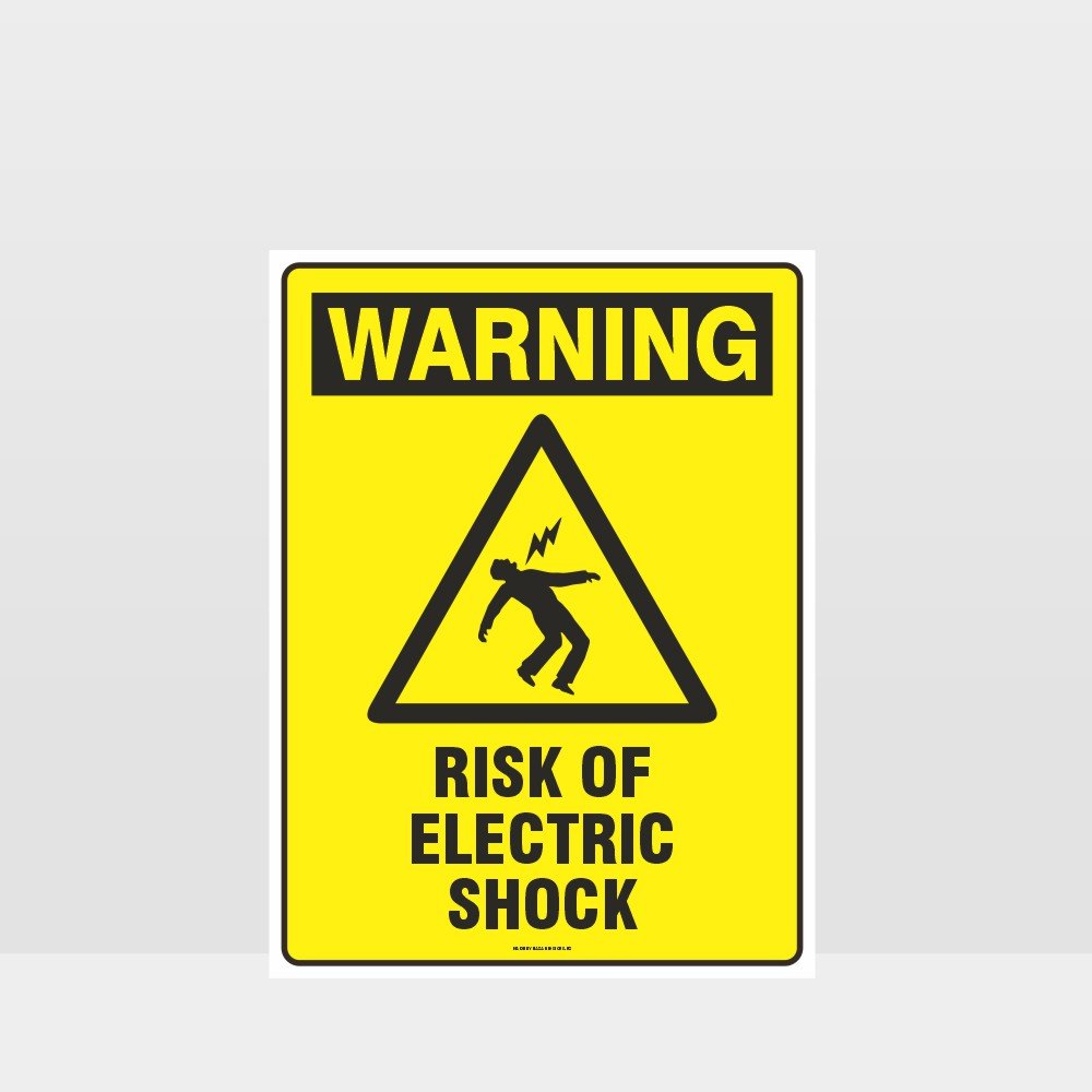 Custom Sign,Warning Risk Of Electric Shock Sign