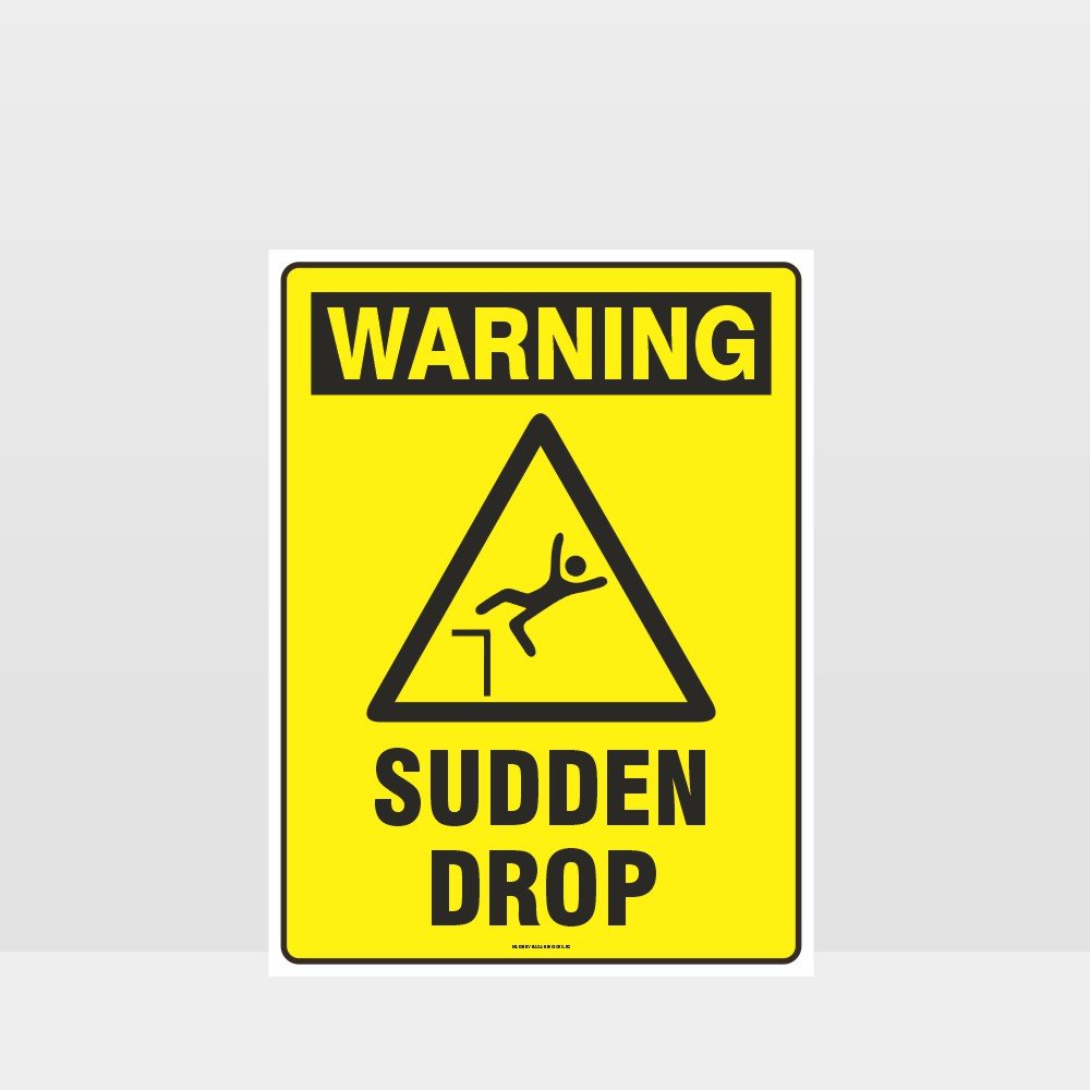 Custom Signs Outdoor Metal,Warning Sudden Drop Sign