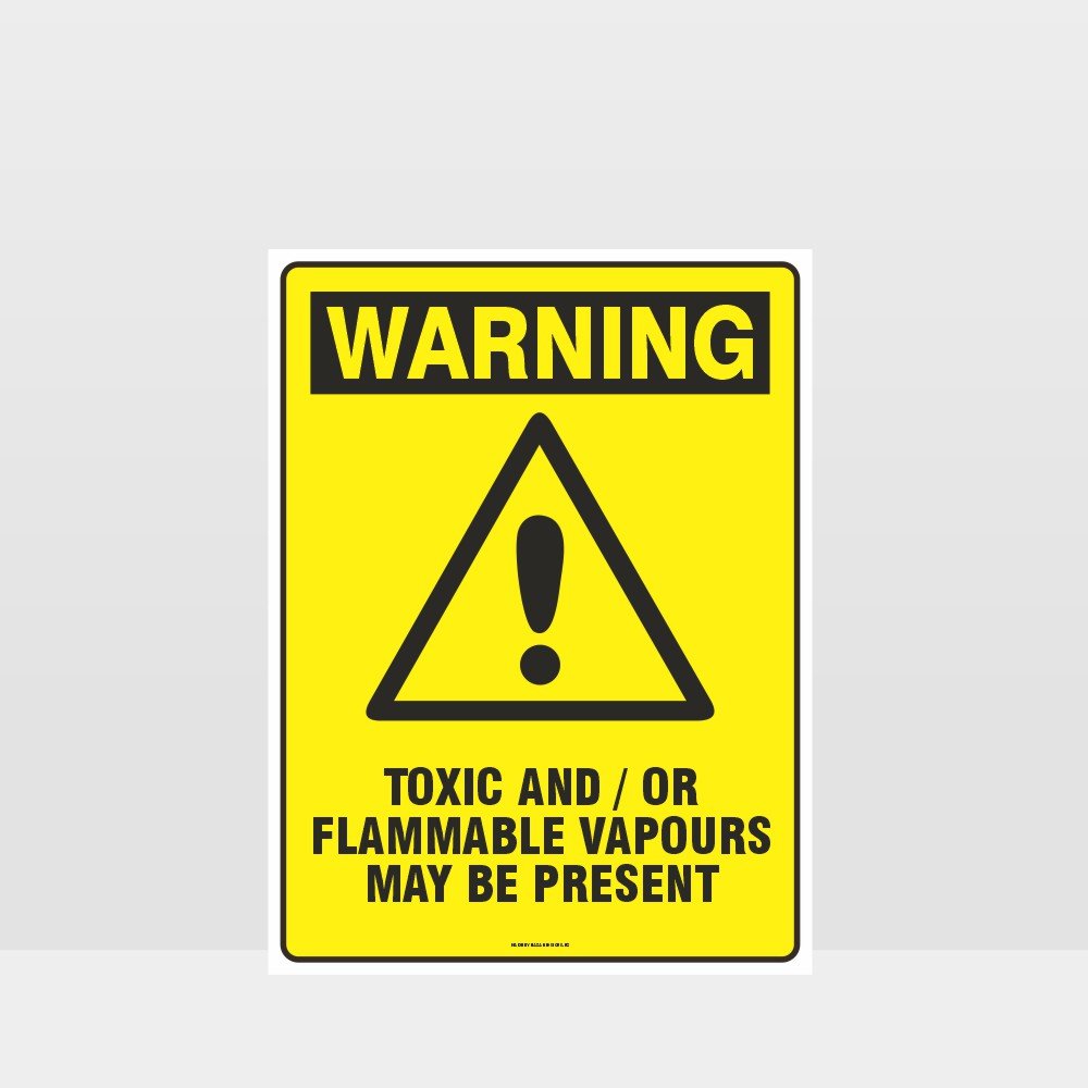 Custom Gate Signs,Warning Toxic And Flammable Vapours Present Sign
