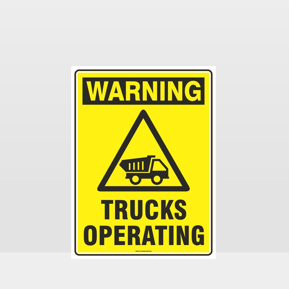 Custom Signs Outdoor Metal,Warning Trucks Operating Sign