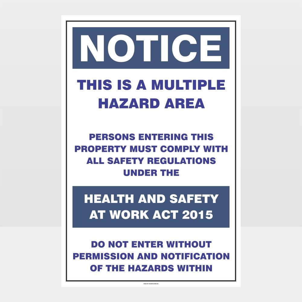Custom Yard Signs,Notice Multiple Hazard Area Sign