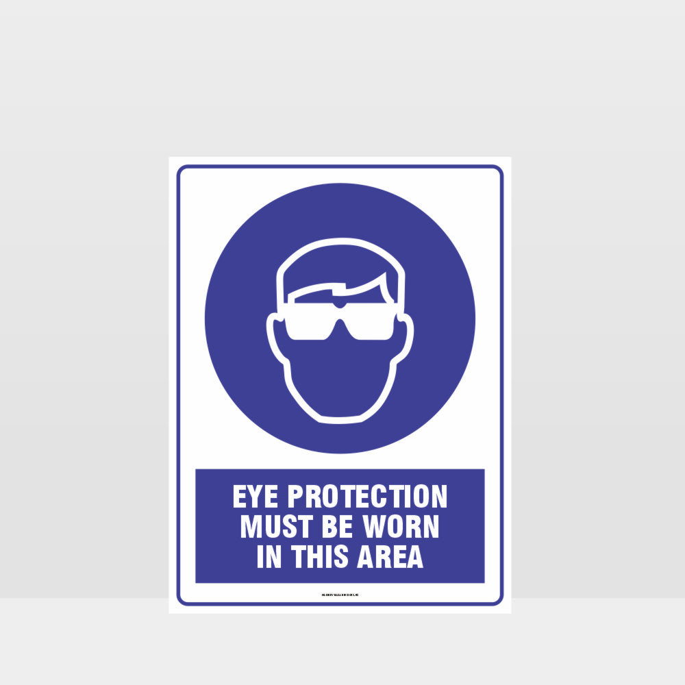Custom Signs For Business,Mandatory Eye Protection Must Be Warn In This Area Sign