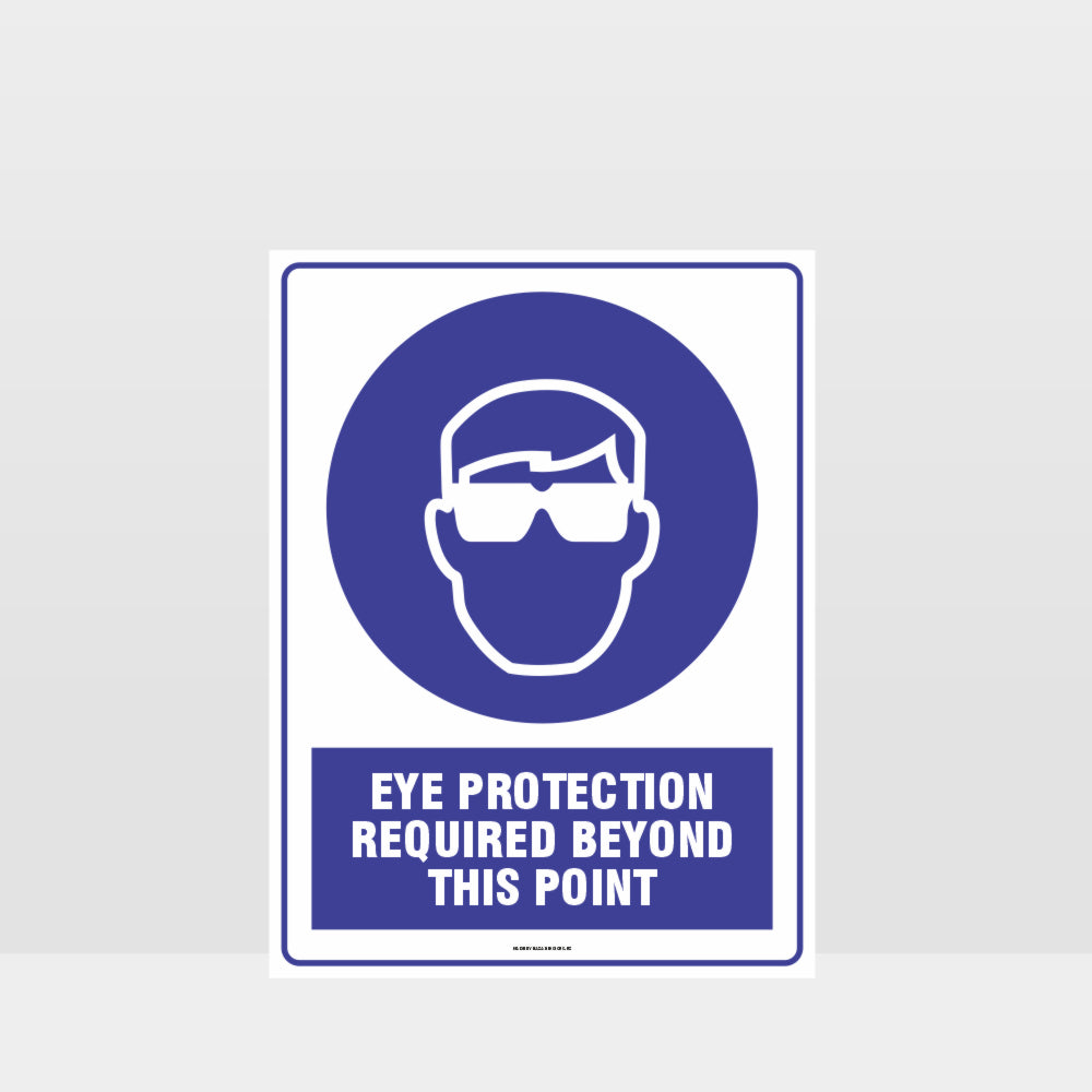 Customized Safety Signs,Mandatory Eye Protection Required Beyond This Point Sign