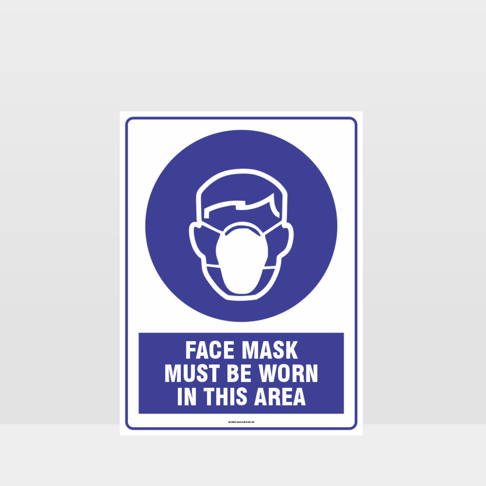Custom Gate Signs,Mandatory Face Mask Must Be Worn In This Area Sign