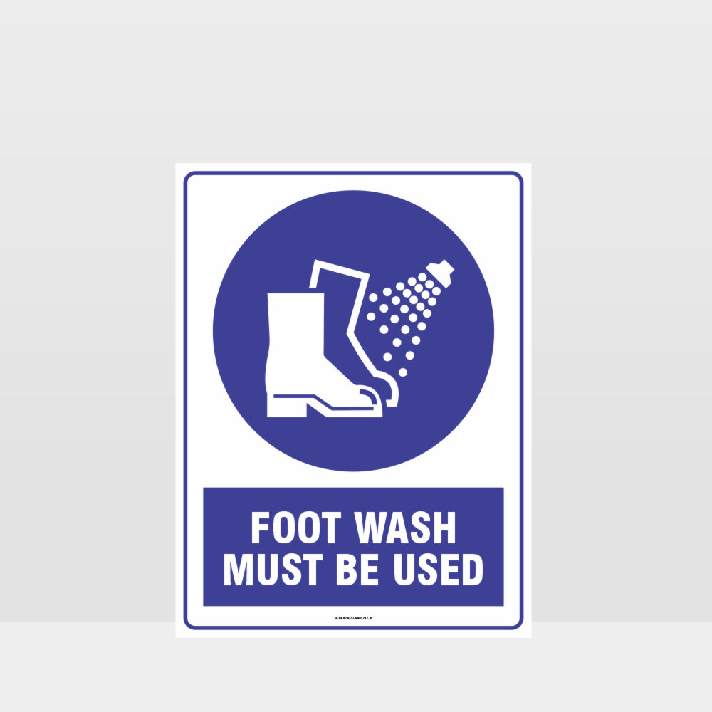 Custom Signs Outdoor Metal,Mandatory Foot Wash Must Be Used Sign