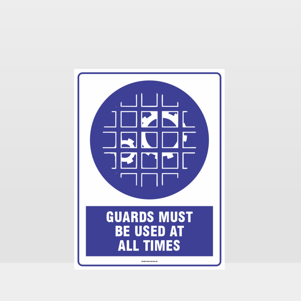 Custom Signs Outdoor Metal,Mandatory Guards Must Be Used At All Times Sign