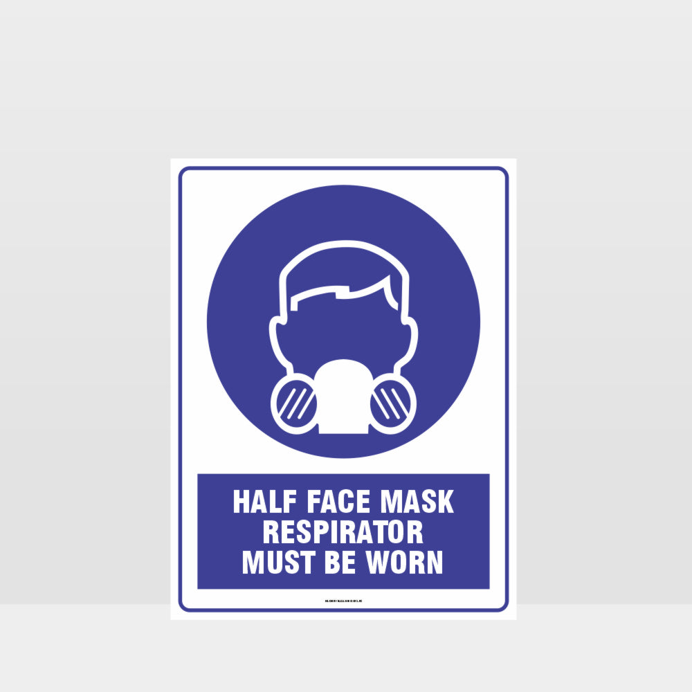 Custom Signs For Business,Mandatory Half Face Mask Respirator Must Be Worn Sign
