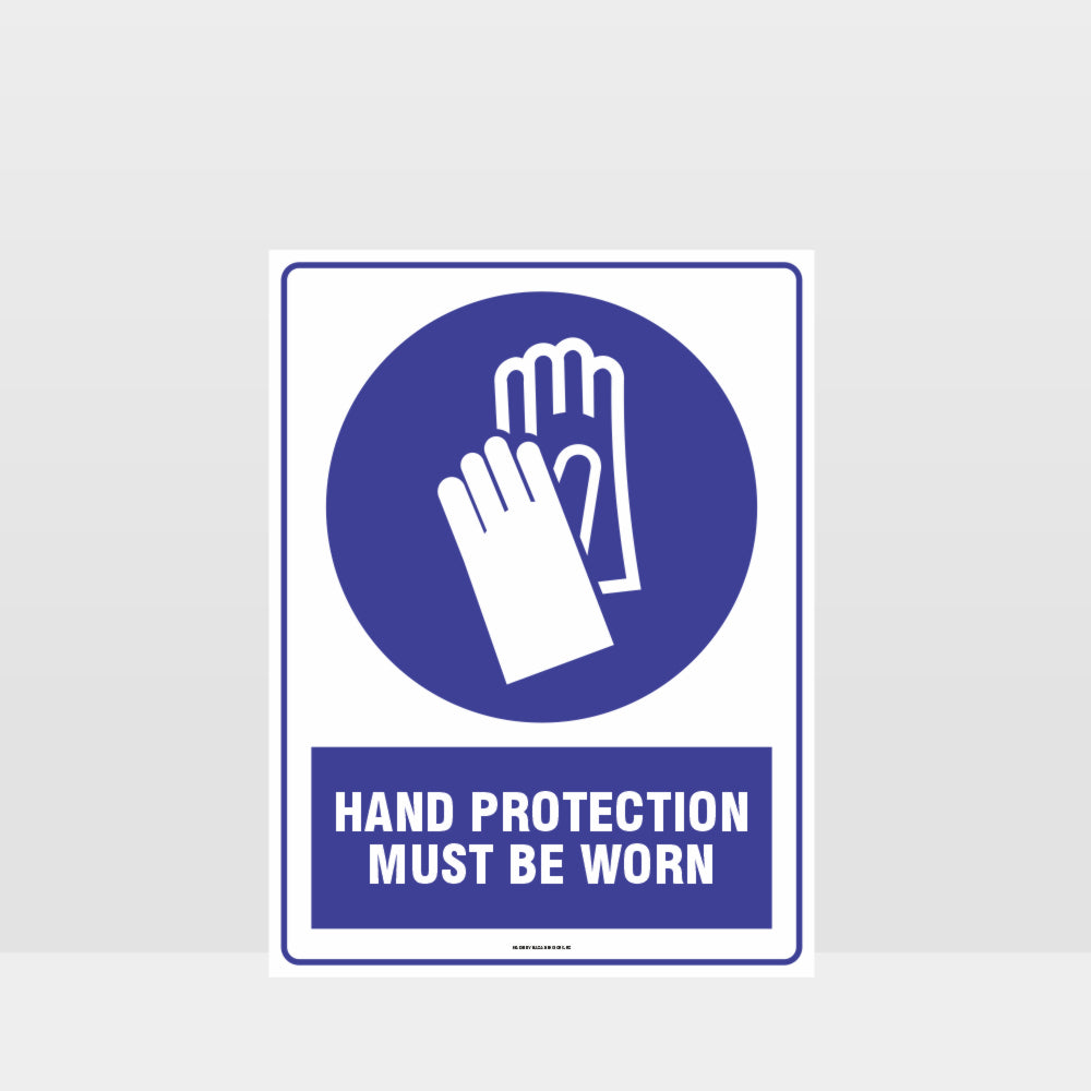 Custom Sign,Mandatory Hand Protection Must Be Worn Sign