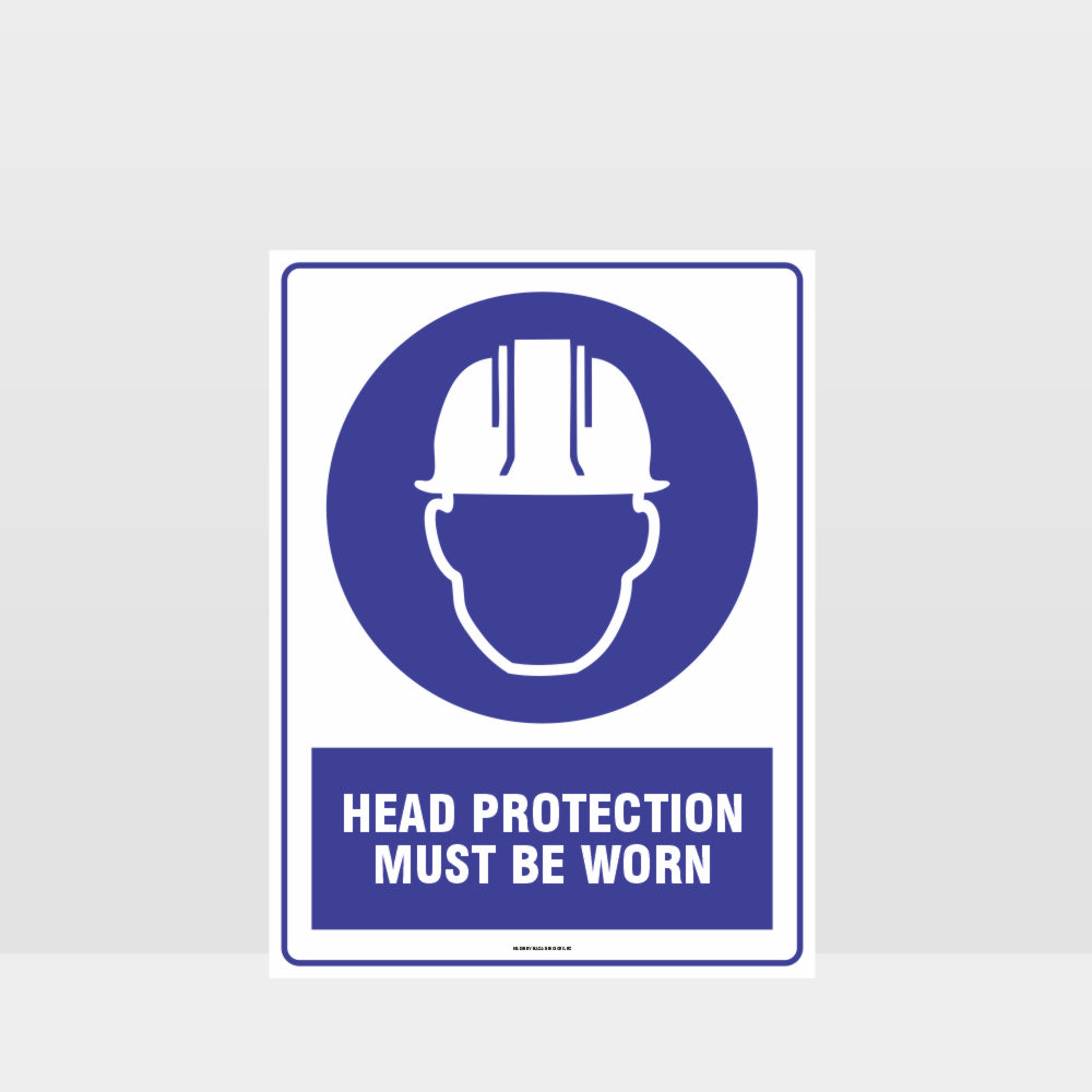 Custom Metal Sign,Mandatory Head Protection Must Be Worn Sign