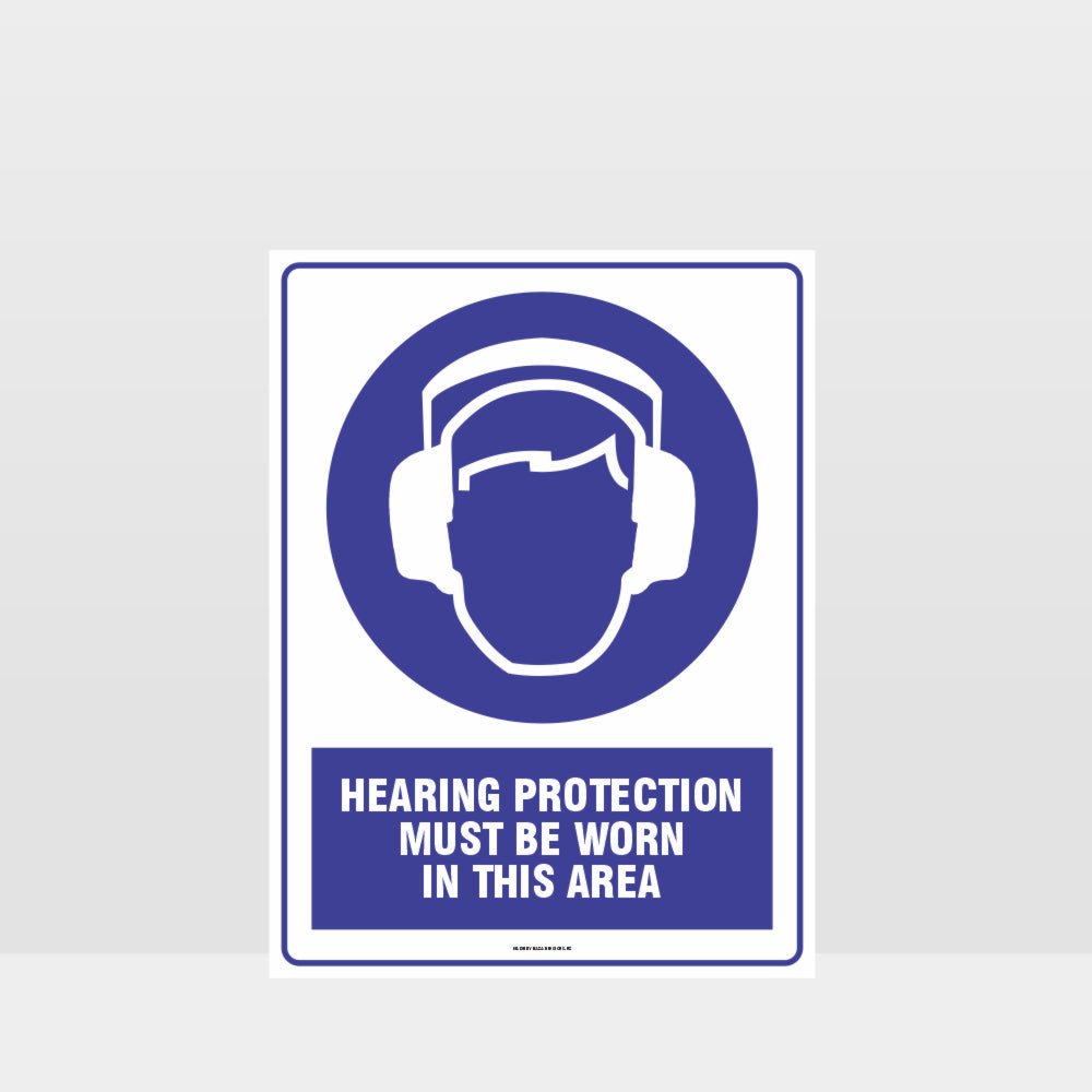 Custom Signs Outdoor Metal,Mandatory Hearing Protection Must Be Worn In This Area Sign