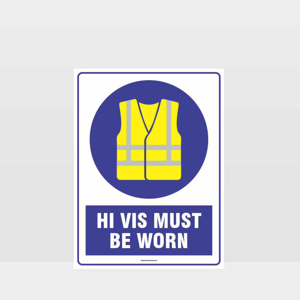Customized Safety Signs,Mandatory High Vis Must Be Worn Sign