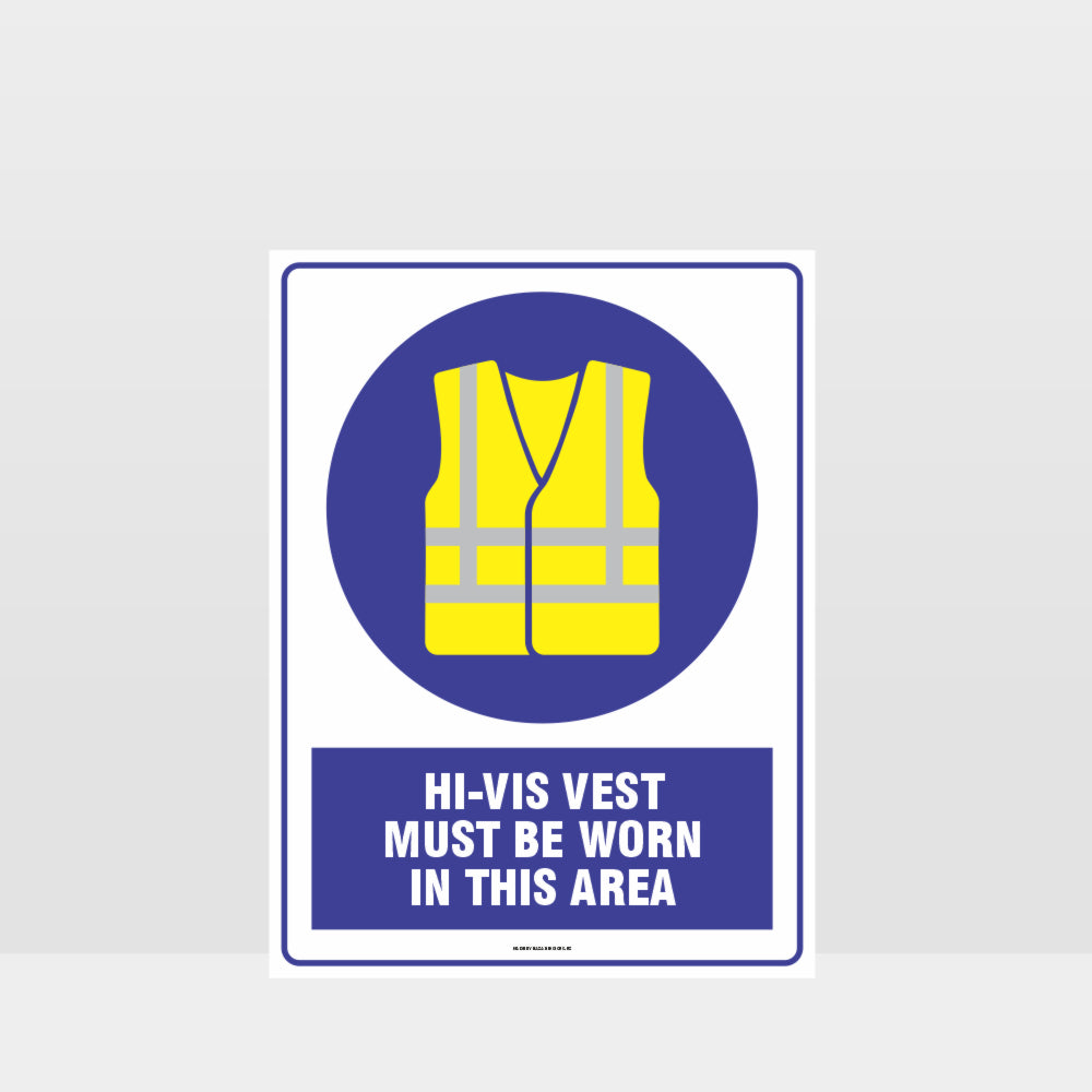 Customized Hazard Signs,Mandatory High Vis Must Be Worn In This Area Sign